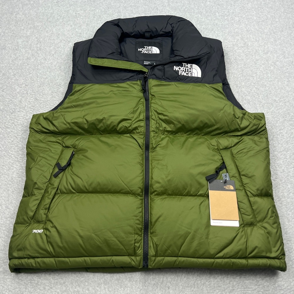 NEW North Face 1996 Retro Nuptse Vest Mens Large Woodland Green 700-Fill Down
